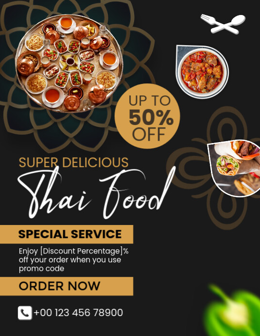 Thai food discount flyer Template | PosterMyWall