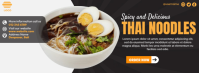 Thai Noodles Banner Facebook Cover Photo template
