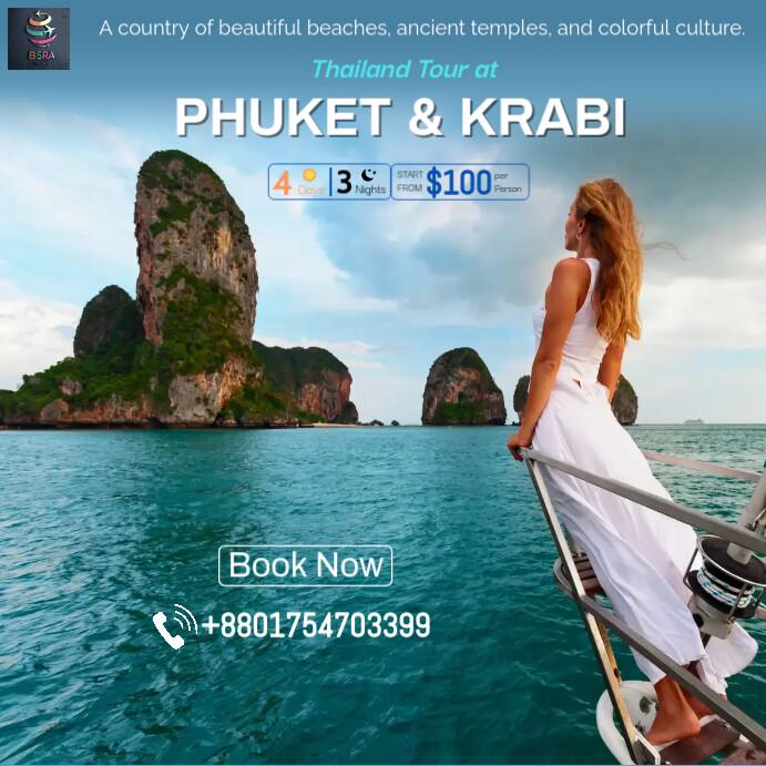 Thailand Phuket & Krabi Tour Package ads design template Instagram Post