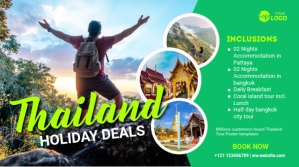Thailand tours and travel package banner ad Digital Display (16:9) template