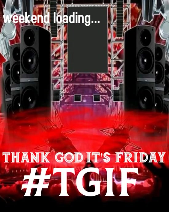 Thank God It's Friday - Bright TGIF Poster Template Instagram Portrait