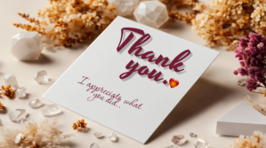 สีขาว Thank You Card Twitter Post Template