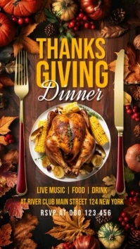 dinner,thanksgiving,event,autumn Instagram Story template