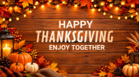 Orange Thanksgiving Celebration Publicación de Twitter Template