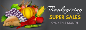 Brązowy Thanksgiving Super Sales Banner do Tumblr Template