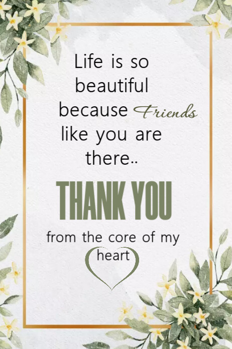 Thank you, wish, love Poster template