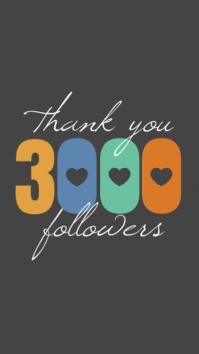 thank you 3000 followers instagram story template