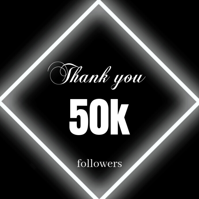 Thank you 50k follwers Wpis na Instagrama template