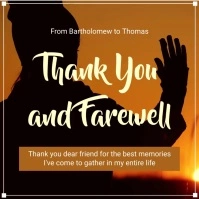 Thank you and farewell greeting card video Сообщение Instagram template