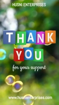 Thank you animated message template งานแสดงผลงานแบบดิจิทัล (9:16)