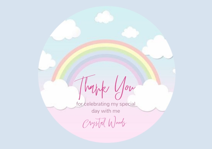 thank you birthday favor tag design template A4