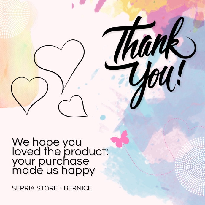 thank you card black Post Instagram template