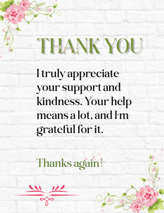 White Thank You Note Flyers Template | PosterMyWall