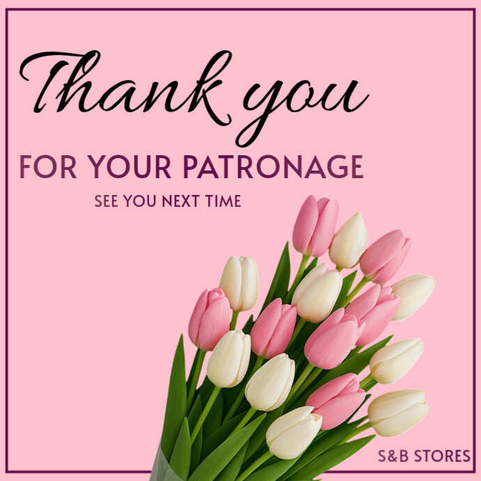 Thank you card Publicação no Instagram template