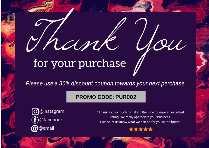 Thank You Card Poskaart template