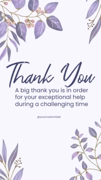 thank you card Instagram Story template