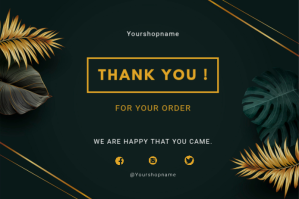 Zwart THANK YOU CARD Label Template