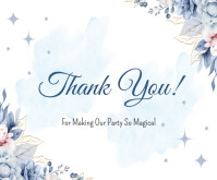 白色 Thank you Card Mellemstort rektangel Template