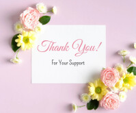 Purple Thank you Card Mellemstort rektangel Template