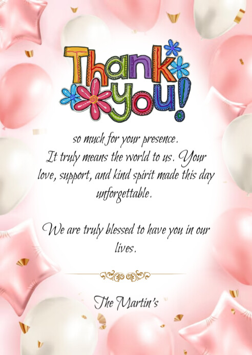Thank You Card A6 template