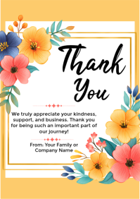 Hvid Thank You Card A5 Template