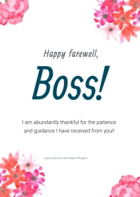 thank you card FOR BOSS FAREWELL A6 template