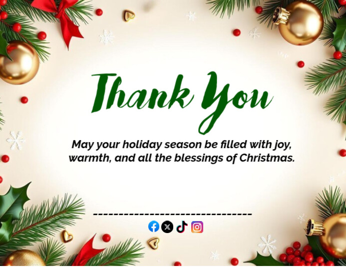 Copy of Thank you Card for Christmas and End of the year | PosterMyWall