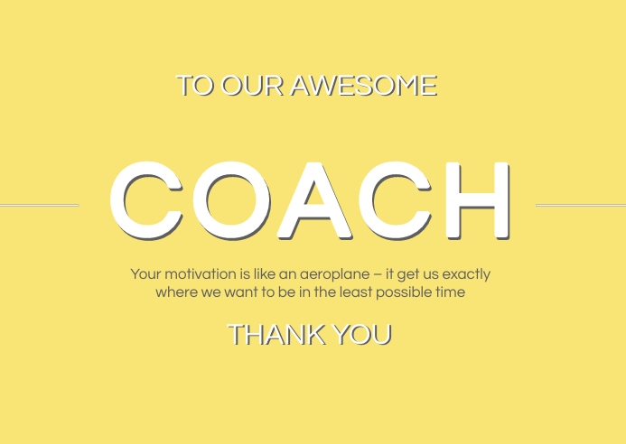 Copy of THANK YOU CARD FOR COACH | PosterMyWall
