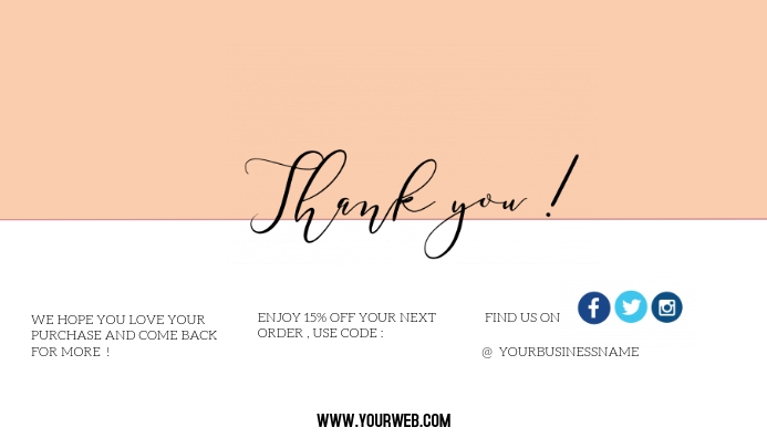 thank you card for small business Visitenkarte template