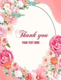 thank you card grateful gratitiude feeling blessed Folder (US Letter) template