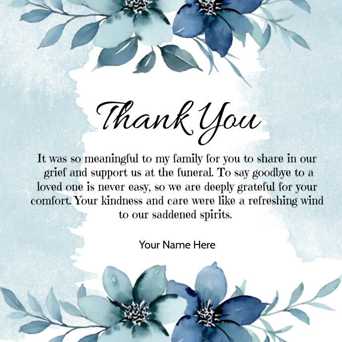 Thank You Card Instagram Post Wpis na Instagrama template