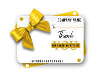 White Thank you card poster ad design Mellemstort rektangel Template