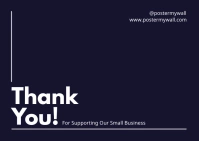Thank You Card Professional Navy Simple A6 template