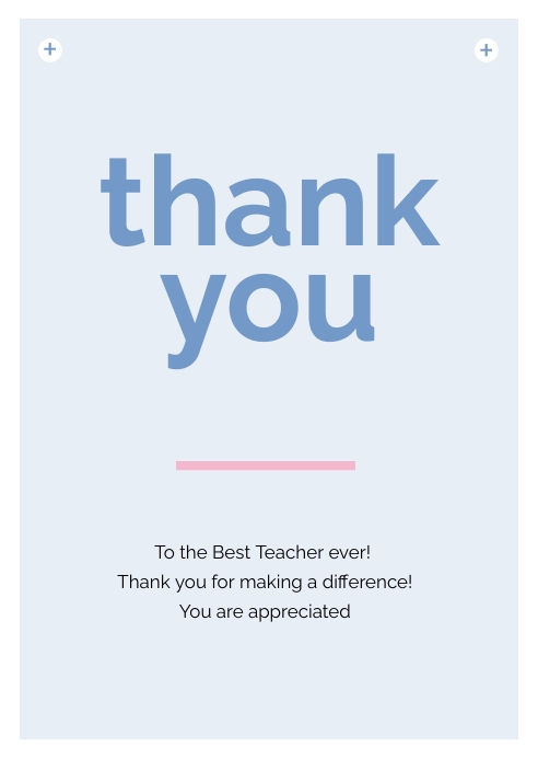 THANK YOU CARD- TEACHER A6 template