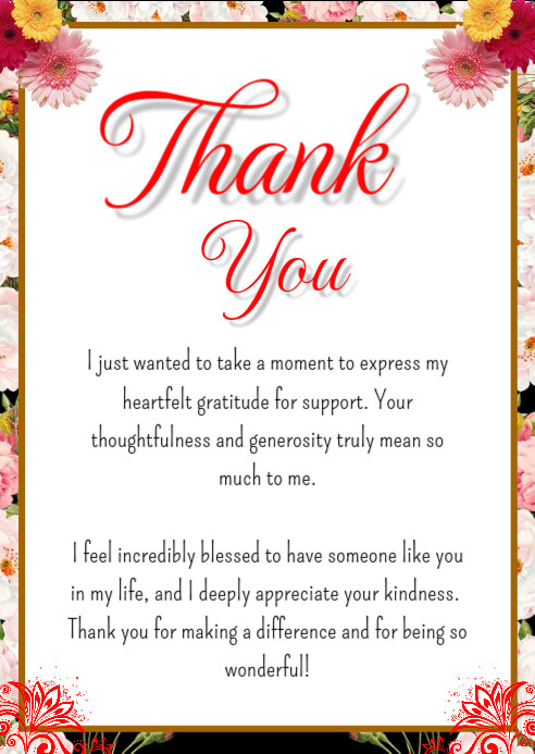 Thank You Card Template A6