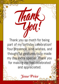 Thank You Card Template A6