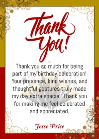 Thank You Card Template A6