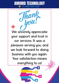 Thank You Card Template A6