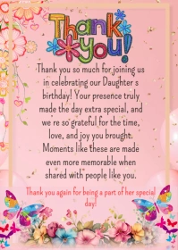 Thank You Card Template A6