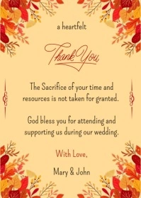 Thank You Card - Wedding A6 template