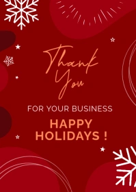thank you christmas card for businesses A6 template