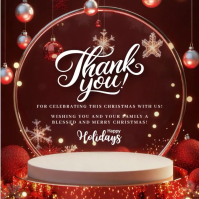 thank you christmas card online template Quadrado (1:1)
