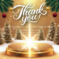 thank you christmas card online template Quadrado (1:1)