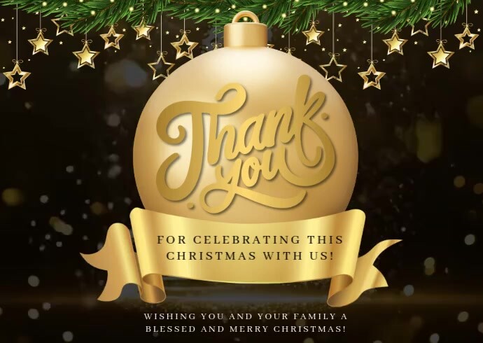 Thank you Christmas Online Message Template Postcard