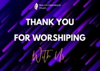 thank you church service video poster Postcard template