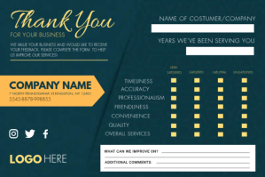 Thank you Comment Card Custom Template Etiket