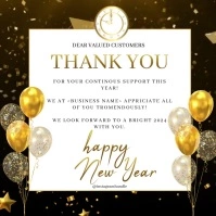 thank you customers new year message template โพสต์บน Instagram