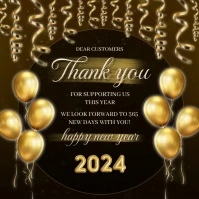 thank you customers new year message template Cuadrado (1:1)
