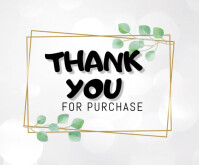 Weiß Thank You Card Mellemstort rektangel Template