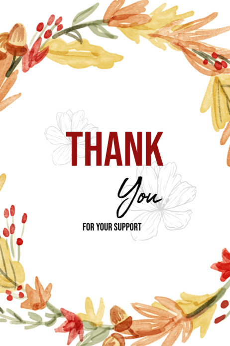 White Thank You Posters Template | PosterMyWall